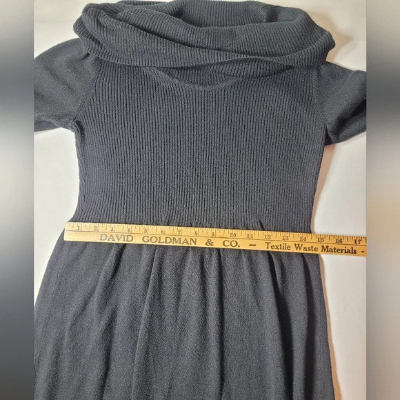 Kasper Off Shoulder Black Angora Cotton Blend Luxurious Mini Dress sz L - Picture 7 of 11